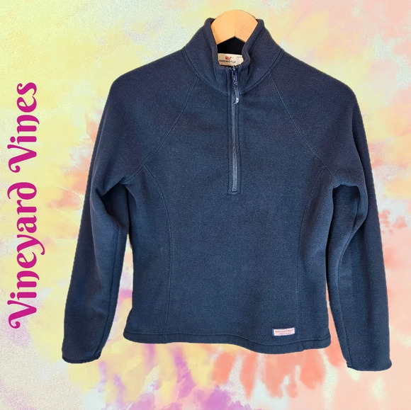 Vineyard Vines Pull Over Top Sz XS Blue Fleece 1/4 Zip Fall Winter Wear - Picture 1 of 10